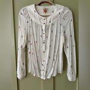 Anthropologie Peter Pan Collar Blouse